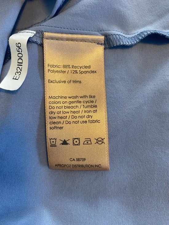 Indyeva Blue Collared Shift Dress Medium | Travel Casual Athleisure - Picture 9 of 11